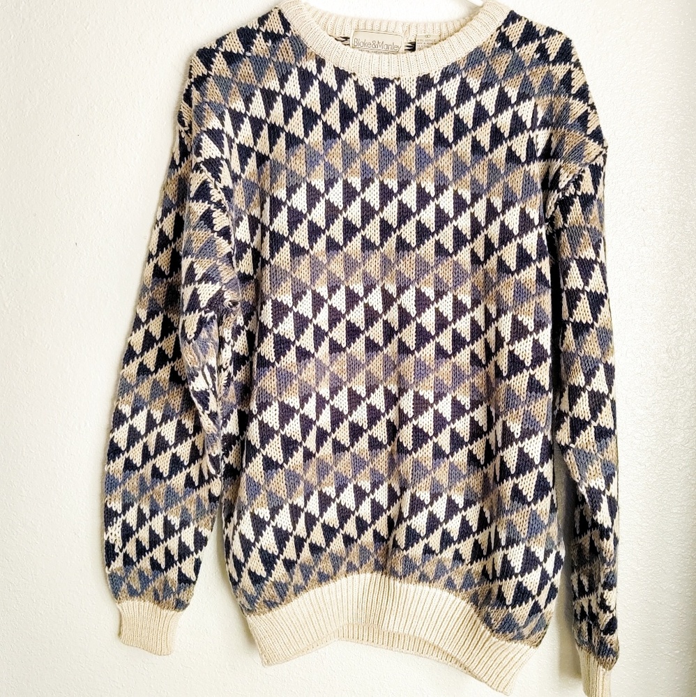Fisherman Sweater Oversized Pullover Crew Neck Vintage Blake & Manley
